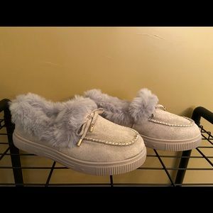 Women Snow Faux Fur Platform Slip-on Loafer Boots